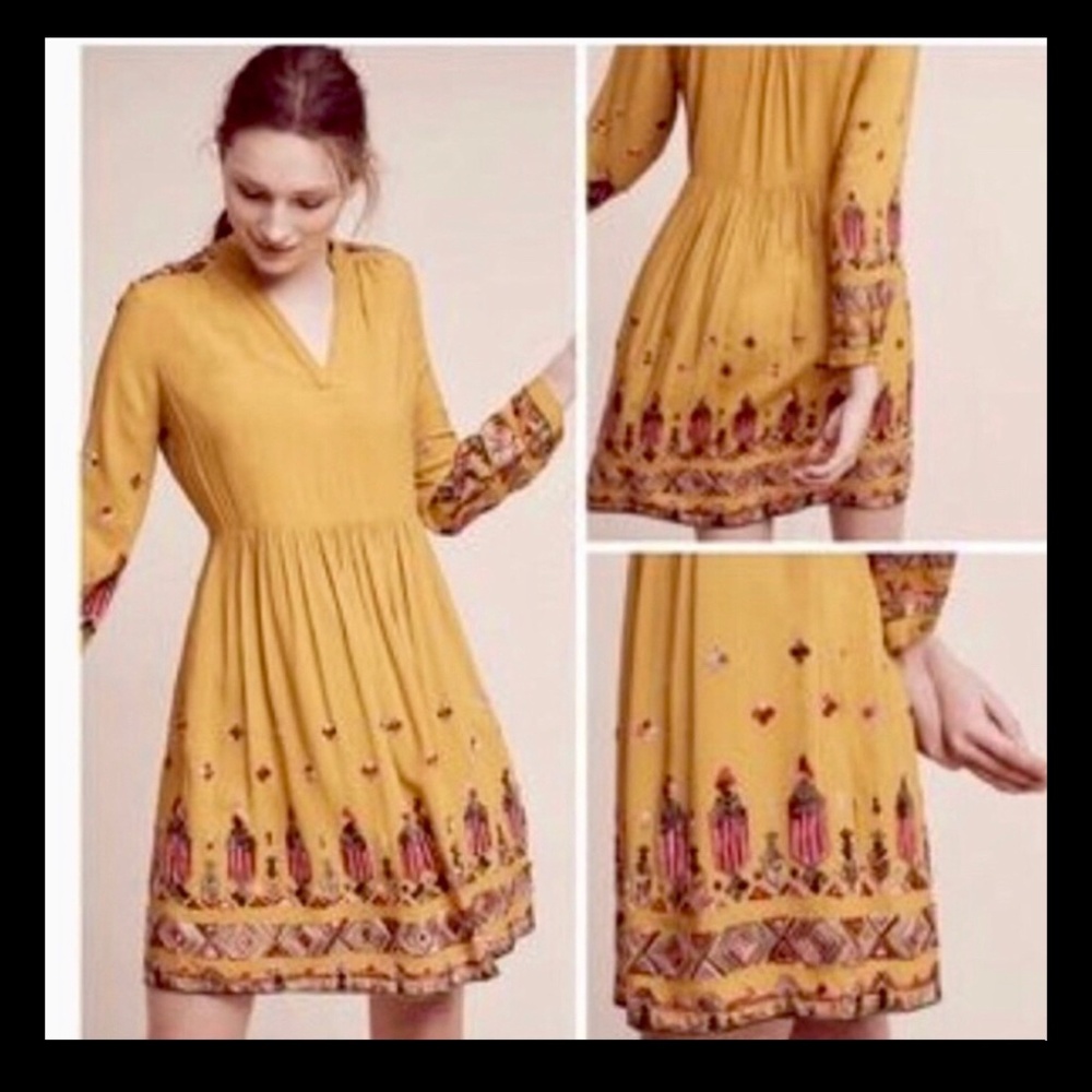 Anthropologie Floreat Raella Embroidered Dress
